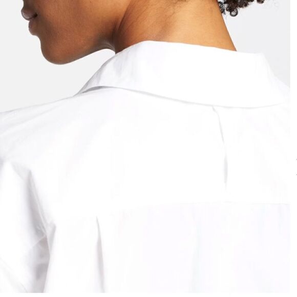 CALIA White Collared Oversized Drop Bottom Shirt/Top - Picture 8 of 11